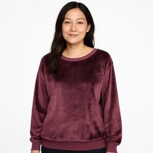 Gaiam Plush Sweatshirt in Rich Burgundy Size XXL